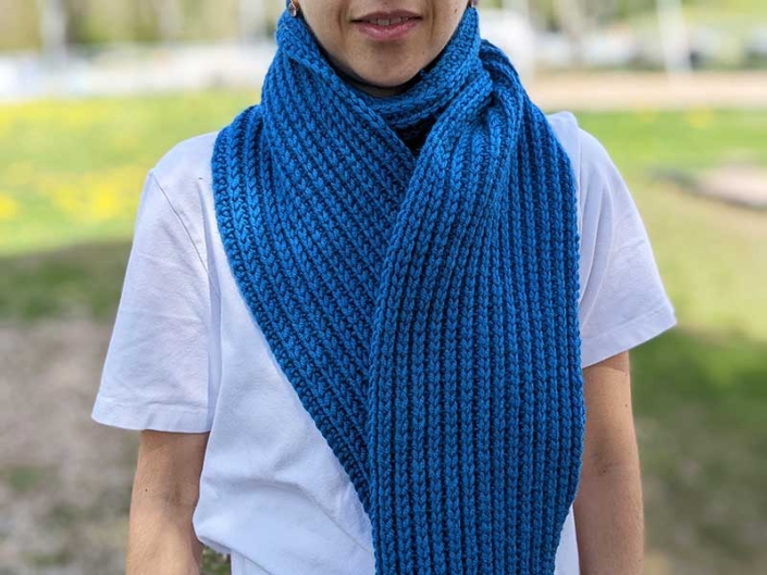 Classic Ribbed Crochet Scarf for Men Pattern Crochet Bits