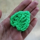 crochet apple leaf made with green yarn