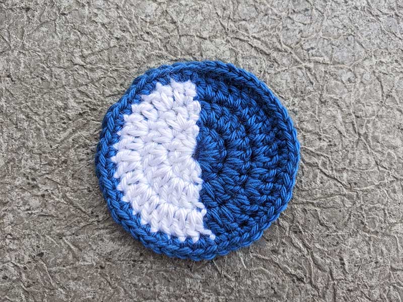 crochet half-moon phase pattern