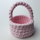 Eastern crochet mini basket made with t-shirt yarn