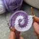 crochet two-color spiral hot pad