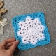 crochet snowflake granny square for a blanket