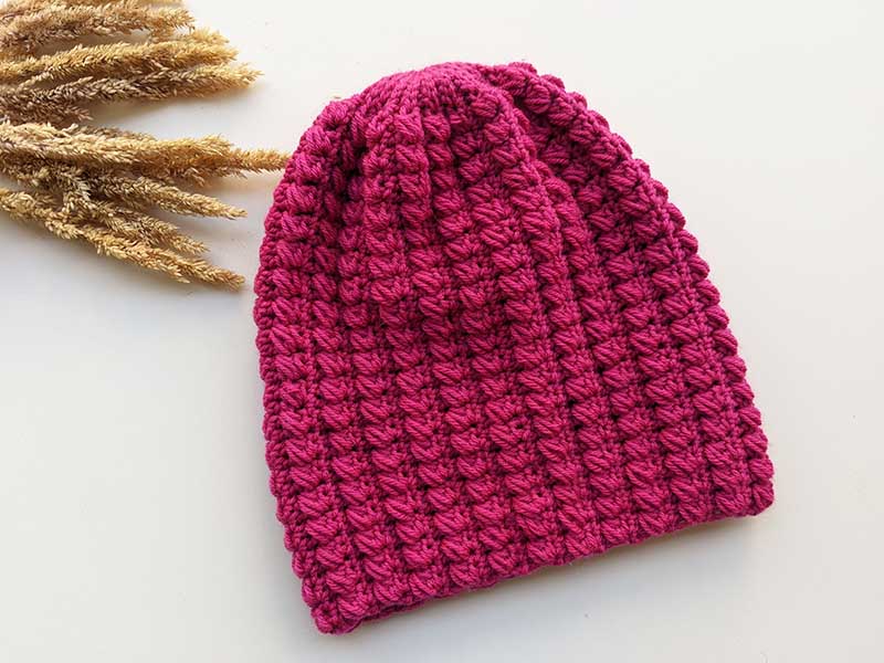 crochet puff stitch hat