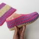 multi-color crochet flat slipper socks pattern