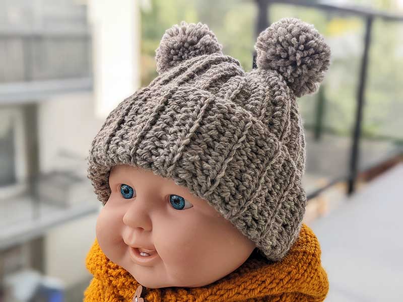 Ribbed Hat and Scarf for Child Knitting Pattern