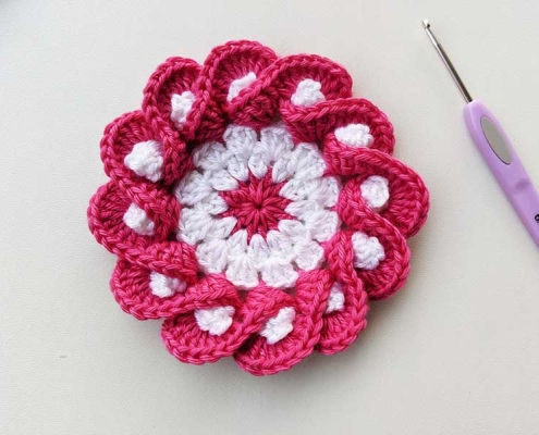 crochet flower coaster pattern