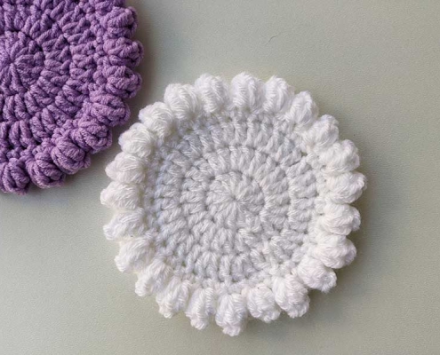 crochet camelia flower coaster pattern