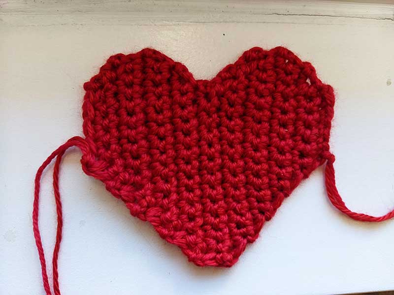 crochet heart applique