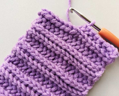 crochet ribbing 2x2 stitch pattern