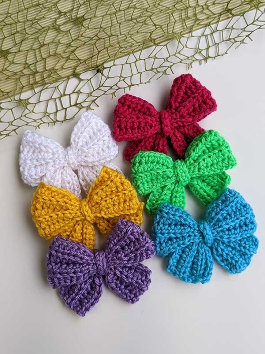 Free Crochet Butterfly Hair Bow Pattern for Beginners Crochet Bits