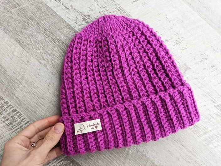 Free Crochet Ribbed Hat Pattern for Beginners Crochet Bits