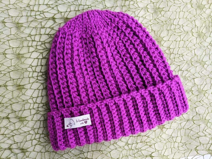 Free Crochet Ribbed Hat Pattern for Beginners Crochet Bits