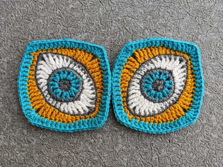 Free Crochet Eye Granny Square Pattern Crochet Bits