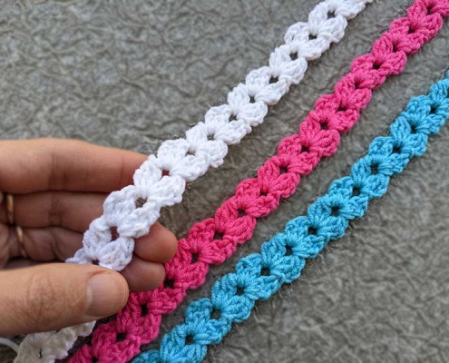 crochet one row cord strap pattern
