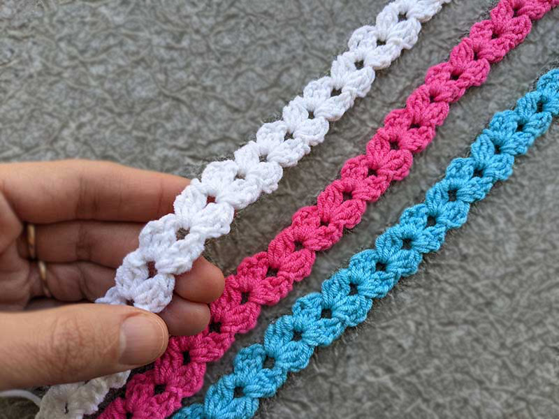 crochet one row cord strap pattern