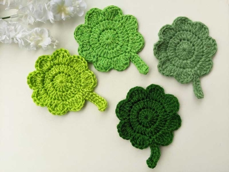 crochet clover leaf coaster pattern