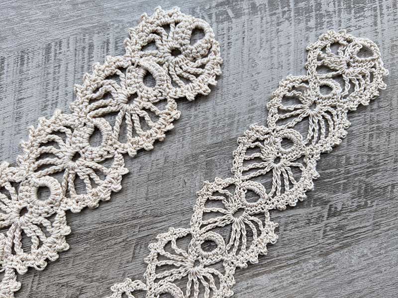crochet floral lace bookmark