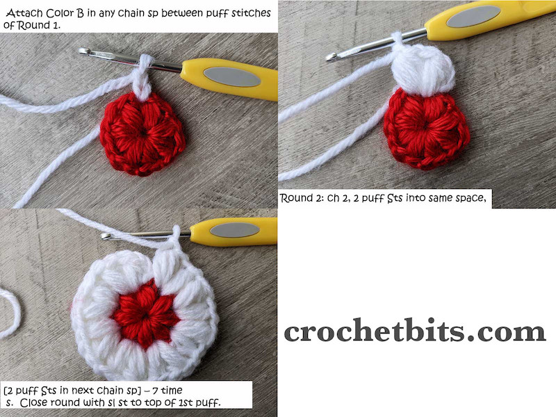 crochet paw print coaster - round two