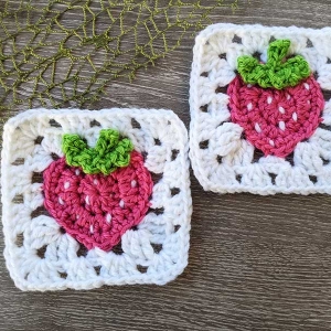 Free Crochet Strawberry Granny Square Pattern Crochet Bits