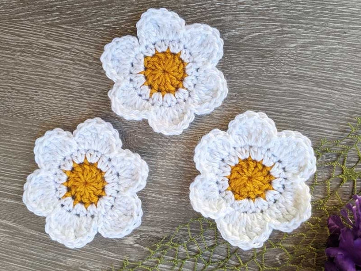 Free Crochet 6 Petal Daisy Flower Pattern Crochet Bits