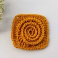 yellow/orange mono color crochet spiral granny square