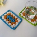lace crochet granny rectangle coaster