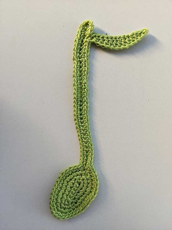 crochet musical note bookmark
