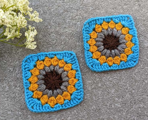 sunburst granny square crochet pattern
