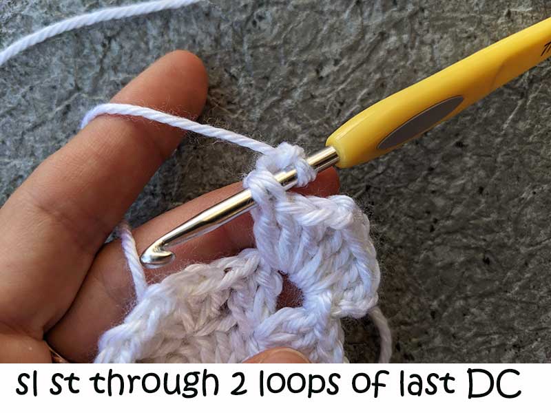 crochet snowflake image tutorial - round three, step three