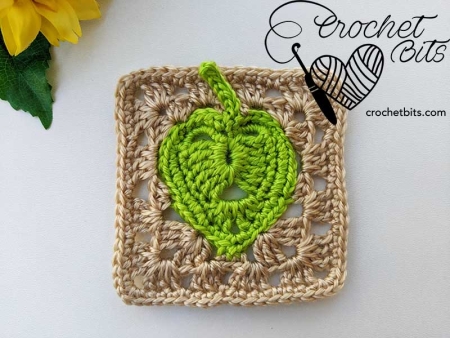 crochet monstera leaf granny square
