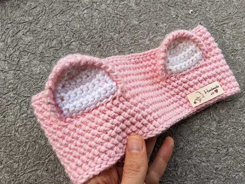 crochet kitty ears headband