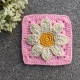 crochet 3-D daisy granny square pattern
