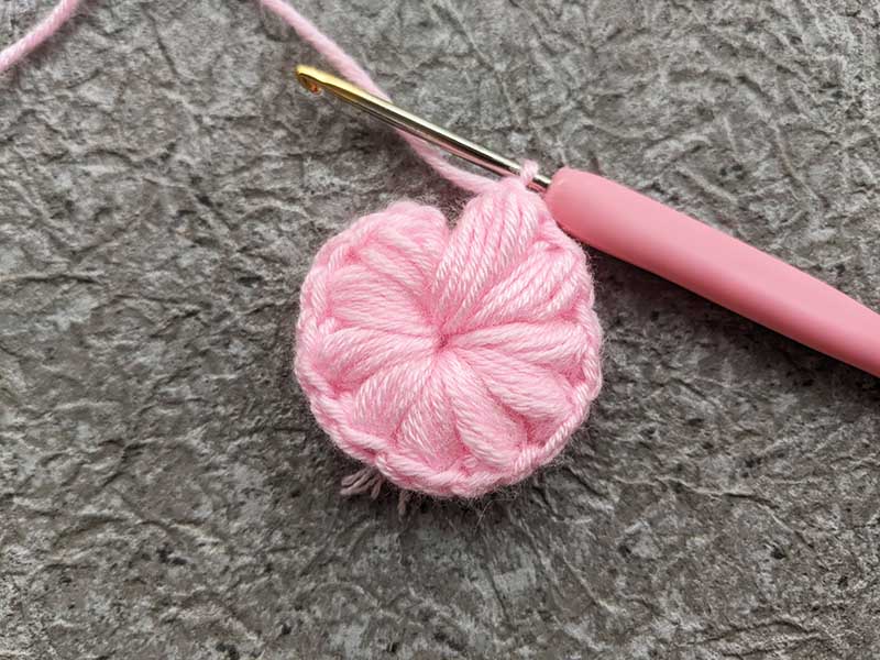 crochet decor flower round one step two