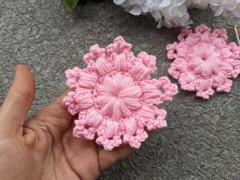 crochet pink decor flower