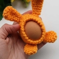 crochet Easter bunny egg holder - front view