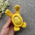 crochet Easter yellow bunny egg holder