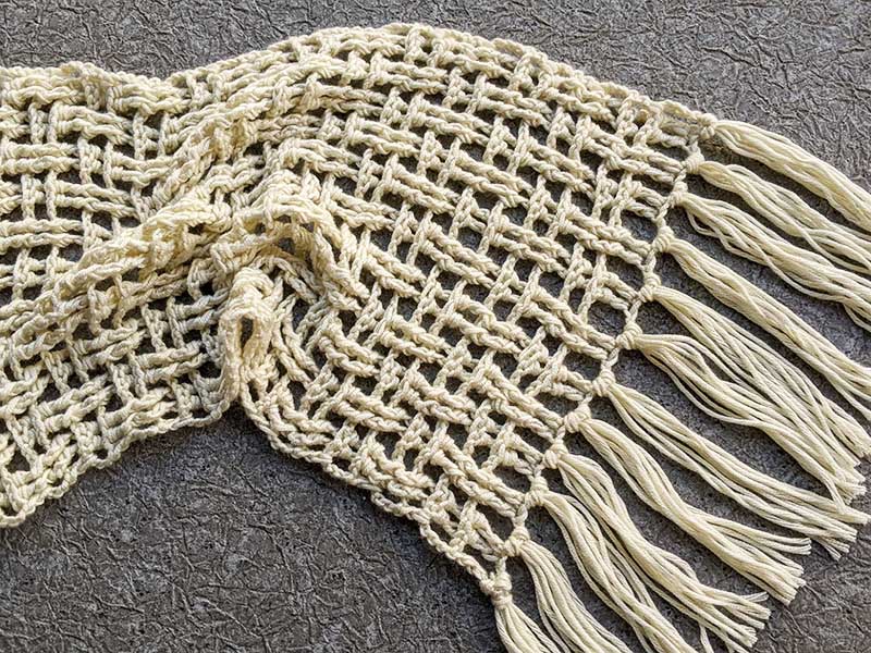 crochet lace spring scarf