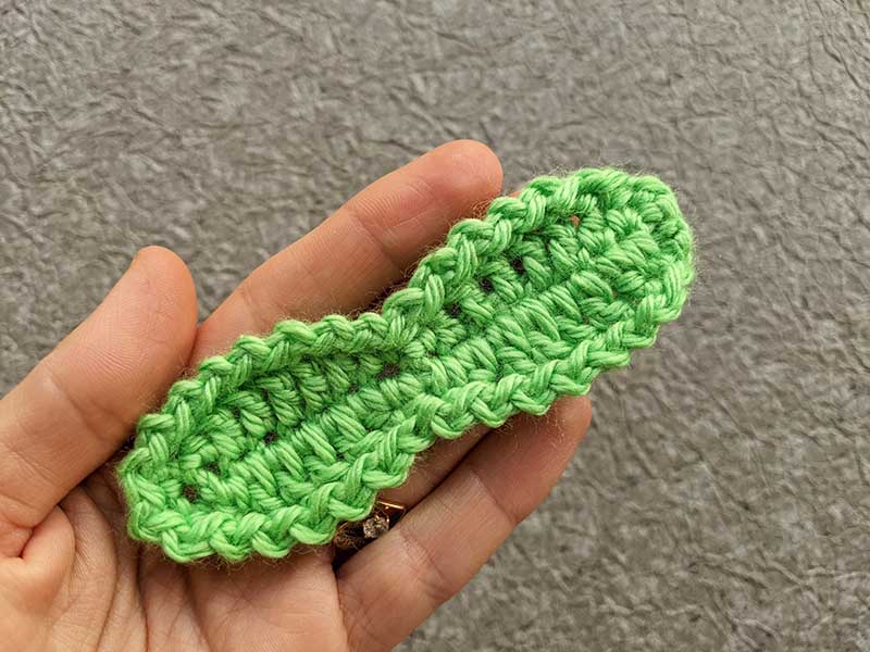 crochet wide cherry leaf