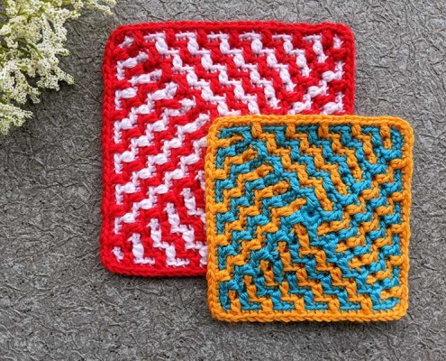 crochet mosaic maze granny square pattern