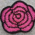 flat two-color rose crochet pattern