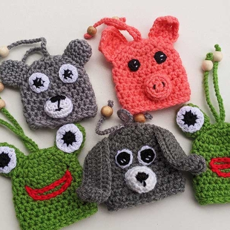 crochet animal key covers set