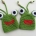 two crochet frog key covers