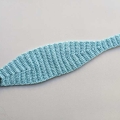 crochet ear warmer with button closure - unbuttoned full length view