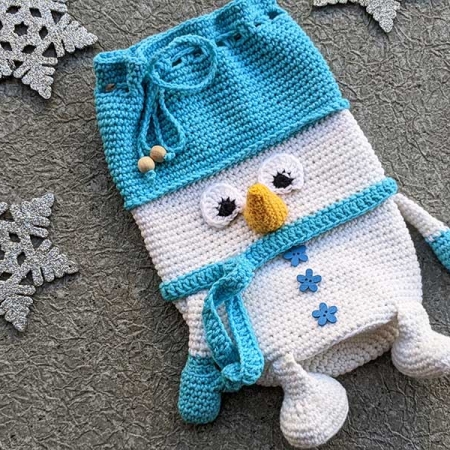 crochet snowman bottle cover