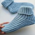 crochet blue slipper socks