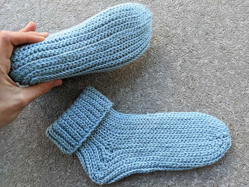 crochet flat slipper - sole view