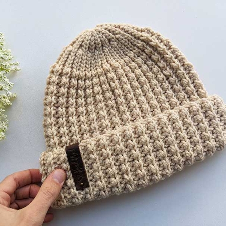 crochet flat unisex hat