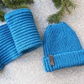 crochet men's hat with double brim and a scarf set