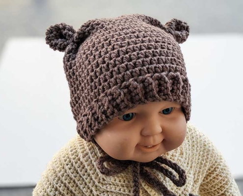 crochet teddy bear baby hat pattern