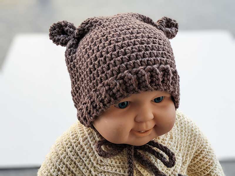 crochet teddy bear baby hat pattern